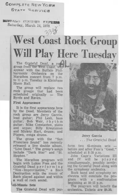 buffalo philharmonic orchestra Grateful dead March 17 1970
